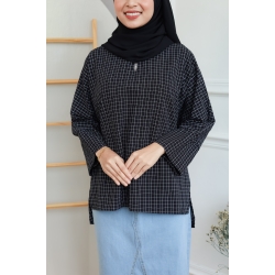 Taheerah Kedah Top - White / Pink / Mint / Purple / Brown / Blue-Grey / Black
